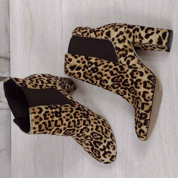Sam Edelman Leopard Boots Women’s Size 9 pony Hair Ankle Booties animal print - Picture 9 of 12